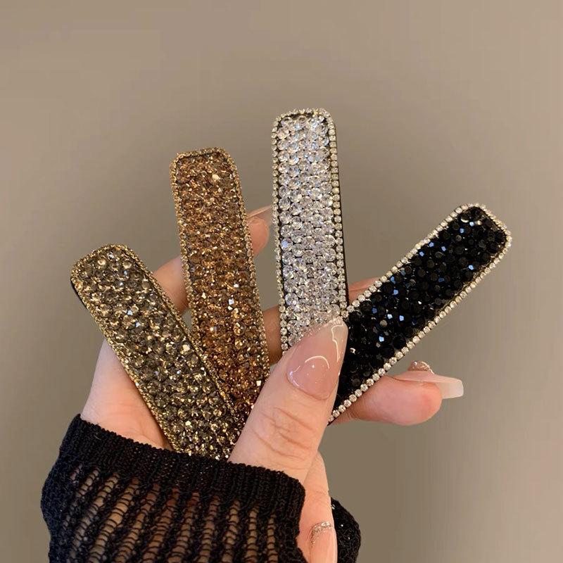 New Rhinestone Super Flash Simple BB Clip Full Rhinestone Bangs Clip Adult Side Clip Back Hair Clip