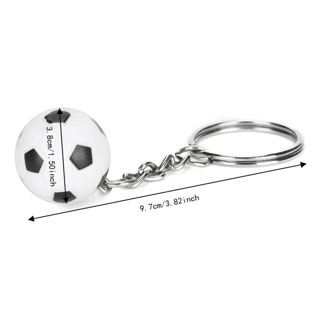 12PCS Simulation Design Soccer Ball Keychains Mini Size Sports Ball Key Ring For Event Giveaways