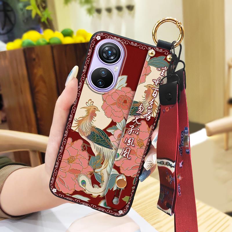 Dirt-resistant Wrist Strap Phone Case For Blackview A200 Pro Protective For Mom Soft case Shockproof Chinese style Ring