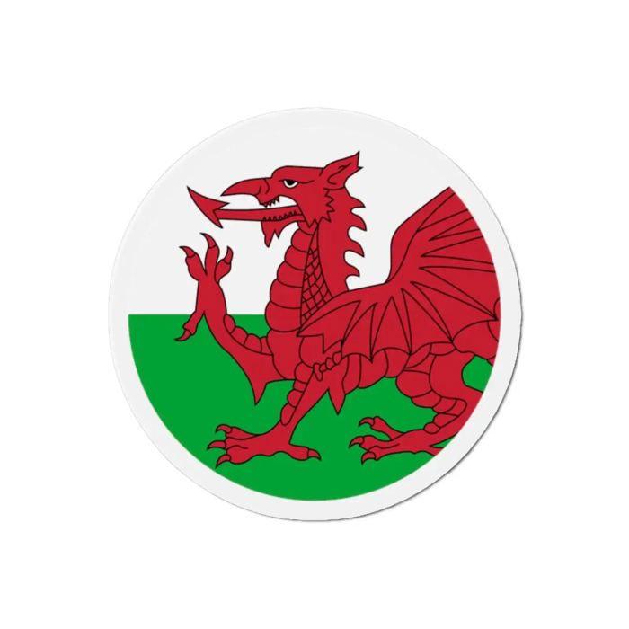 Aimant Rond - Multicolore - Drapeau Pays De Galles - 9 Cm - 50 Pièces - Mixte