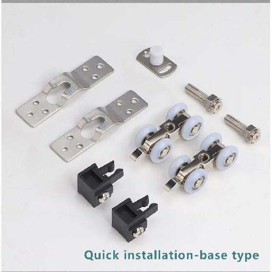 Wooden Door Hanging Wheel Silent Guide Rail Pulley Plug-in Bathroom Kitchen Hanging Sliding Door Sliding Door Top Track