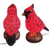 14/17cm Tall Cardinal Lamp Christmas Art Decor Light Red Bird Night Light for Home Decor Resin Red Bird Table Lamp