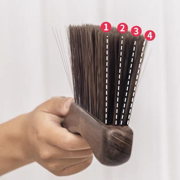 2pcs Hand Broom Cleaning Brushes-Soft Bristles Dusting Brush for Cleaning Car/Bed/Couch/Draft/Garden/Furniture/Clothes,Wooden Handle