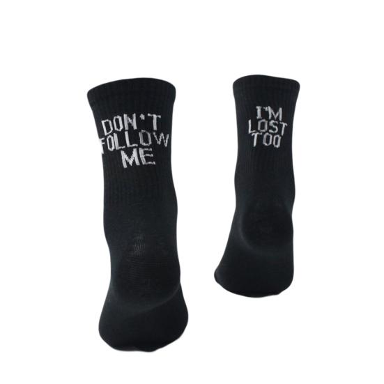 Funny Letters Design Unisex Sport Casual Soft Breathable Cotton Mid Tube Socks