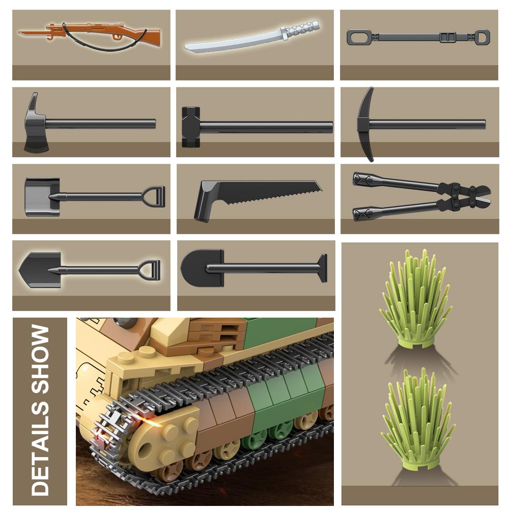 Żołnierz II Wojny Światowej Armia Japońska 89 92 Gąsienicowy Czołg Bojowy Model Broni Wojskowej Ciężki Pojazd Pancerny Typu Klocki Budowlane Cegły Zabawka