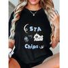 Oversized T Shirt Black Sta Love Chips With Dog And Crown Graphic Print Casual Streetwear For Women Summer Outfit