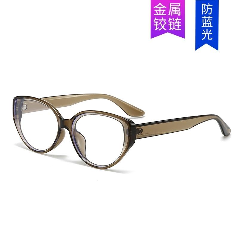 New trendy anti-blue flat glasses fashion pose glasses frame cat eye glasses frame fresh plain flat glasses