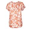 Short-sleeved Orange Flower Print Shirt Woman DEELUXE 74