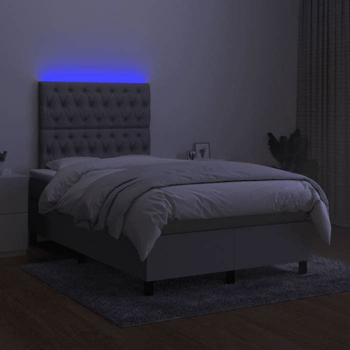 Maison Exclusive - Sommier à lattes de lit matelas LED gris clair 120x190 cm tissu