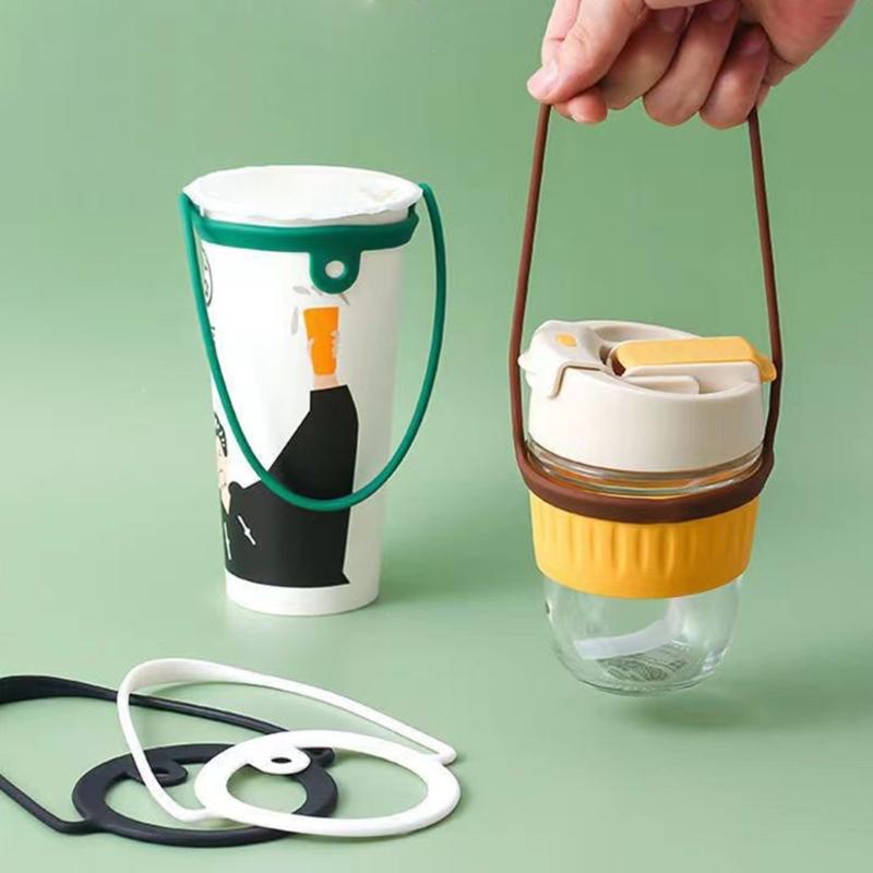Silicone Cup Handle Silicone Water Bottle Handle Silicone Cup Sleeve Portable Drink Holder for Office School Outdoor Use
