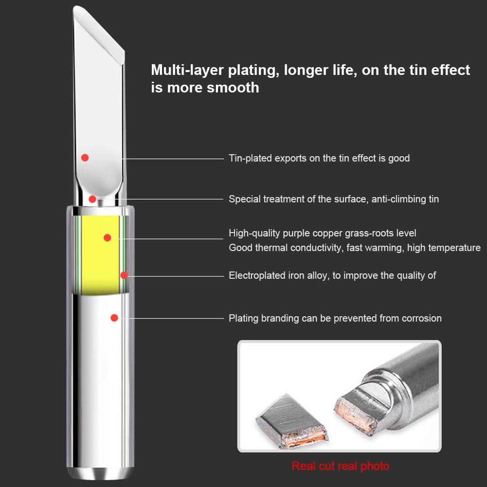 11 Pcs Solder Iron Tip W/ Welding Sleeve 900M Lead-Free Replaceable Soldering Tip Soldering Iron Head for Soldering Station
