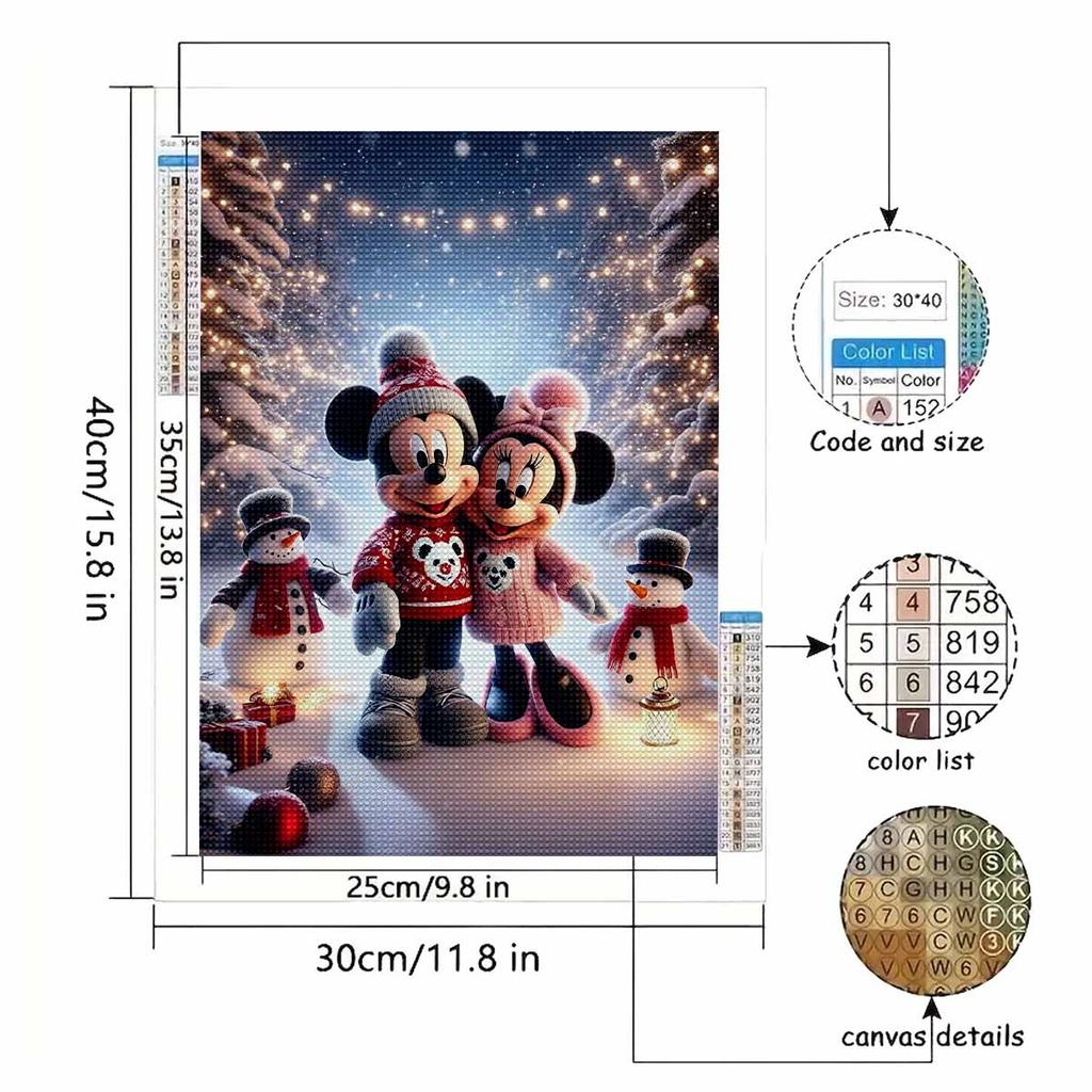 DIY Diamond Painting Minnie Mickey Cross Stitch Kit Mosaic Art Diamond Painting Full Circle Diamond Home Decoration