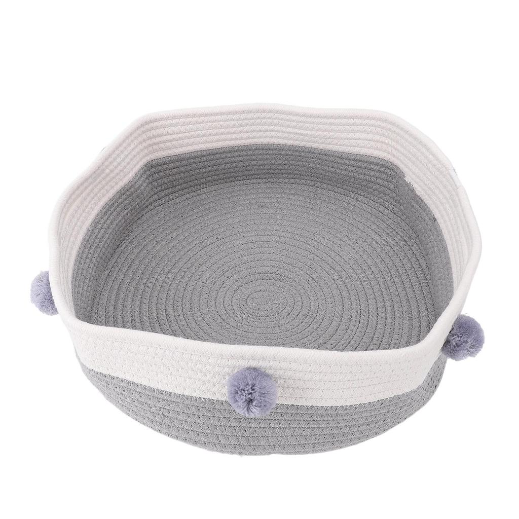 Cat Scratcher Bed Basket Cotton Rope Hand Knitting Stylish Look Cat Sleeping Bed Scratching Mat for Home Indoor