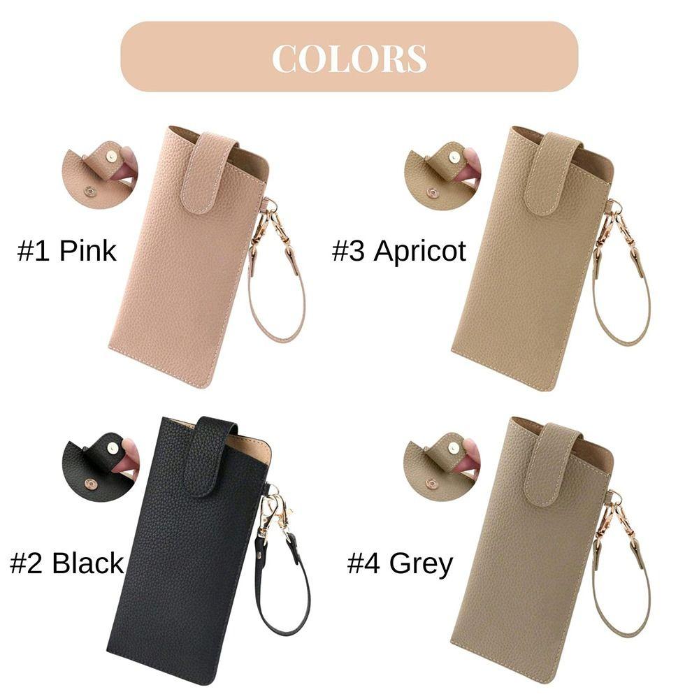 PU Leather Sunglasses Storage Bag with Lanyard Hanging Sunglasses  Eyewear Accessories