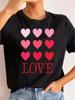Love Heart Print Women T Shirt Summer Funny Short Sleeves O Neck  Tops Tee Female 90s Casual Fashion Clothing