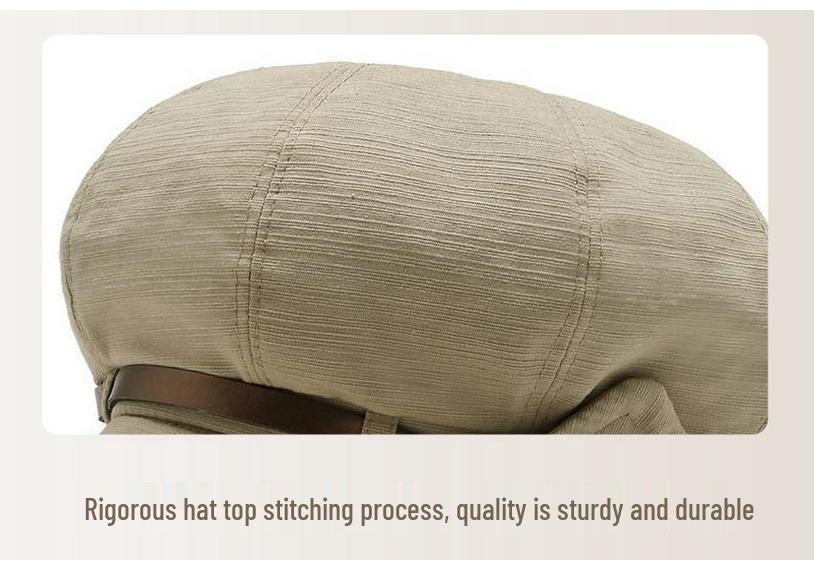 Korean Style Face-Slimming Octagonal Beret for Large Heads - Fashionable, Versatile, Small-Brim Fisherman Hat for Spring and Autumn