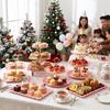 6pcs Cake Stand Afternoon Tea Wedding Plates Party Embossed Tableware Holder