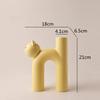 Cat head H-shaped Tube Vase Cute Cat ceramics Vase Flower Arrangement Hydroponics Home Decoration Vases Pots