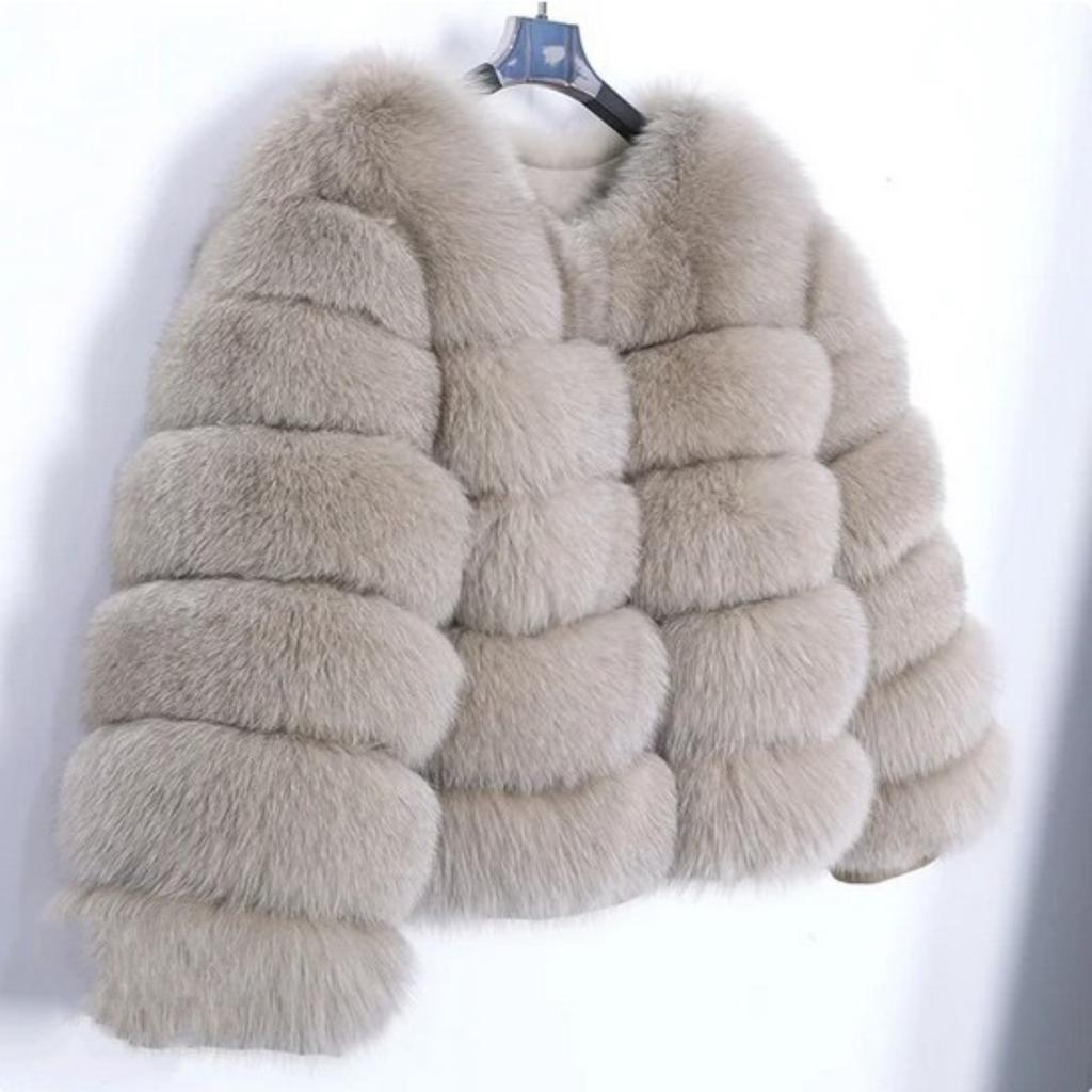 VAYLA Damenmode Kunstpelzmantel Super Heiß Herbst Winter Damen Kurze Kunstfuchs Fell Flauschige Jacke Hohe Qualität Top Damen Pelzmäntel