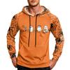 Men's Casual Printed Loose Fit Hoodie with Pocket and Drawstring for Everyday Wear
