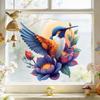 Kingfisher Lotus Pond Static Cling Window Sticker Removable Reusable for Bedroom Living Room Kitchen Glass Home Decor Art