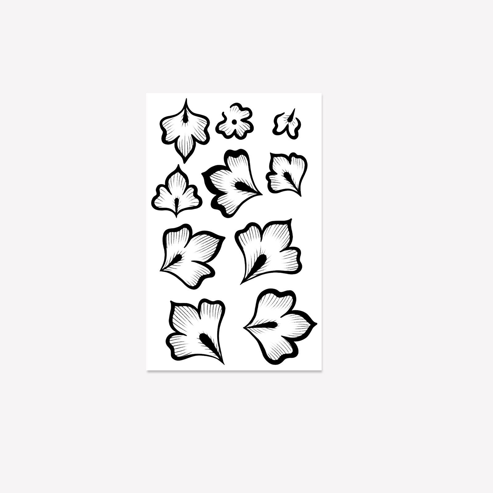

Ink Flower Marks, Hand-Painted Line Tattoo Stickers, Waterproof And Long-Lasting Dark Wind Hand Decorative Stickers 12*19