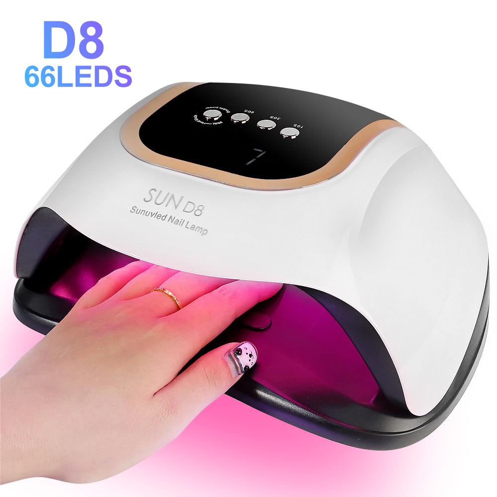 

UV Light Dryer for Nails Gel Polish with 66 Lamp Beads 4 Timer Setting HD Display Screen Auto Sensor Professional Nail Lamp EU