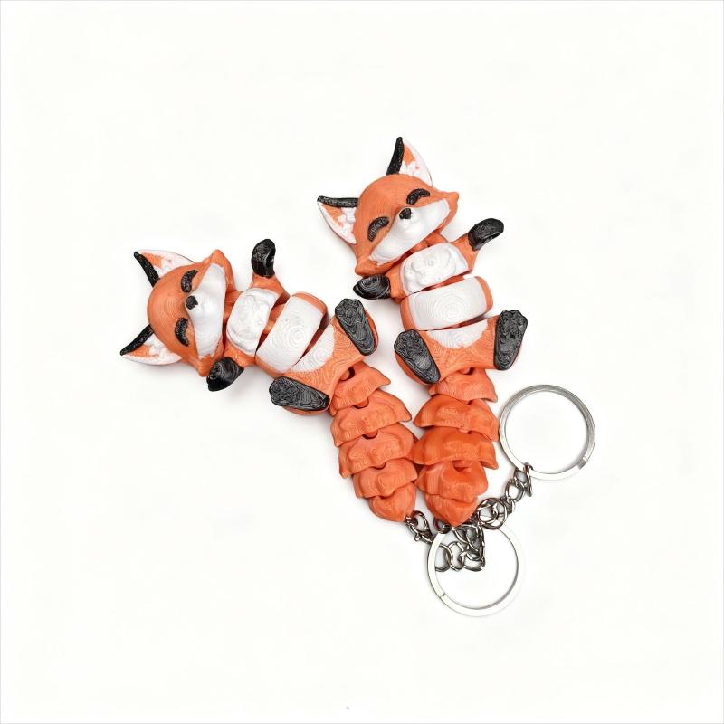 3D Printed Articulated Fox Pendant Hanging Decoration Indoor Car Decor Pendant Backpack Keychain Birthday Wedding Party Gif