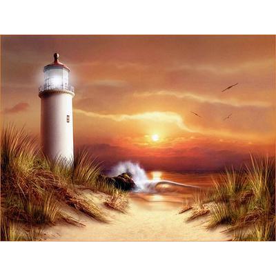 Landschaft Villa am Meer Diamantgemälde Leuchtturm Kreuzstich Mosaikmuster Wohndekoration