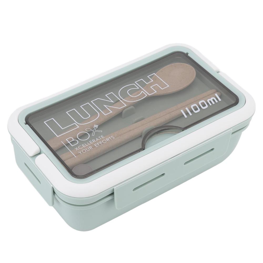 2PCS 1.1L Insulated Lunch Box 2 Compartment Food Storage Container Leakproof Lunch Box  For Travel