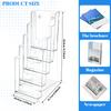 Acrylic Brochure Holder Clear Flyer Stand Literature Holder for Trifold Brochures Magazines Menus Pamphlets Booklets Documents