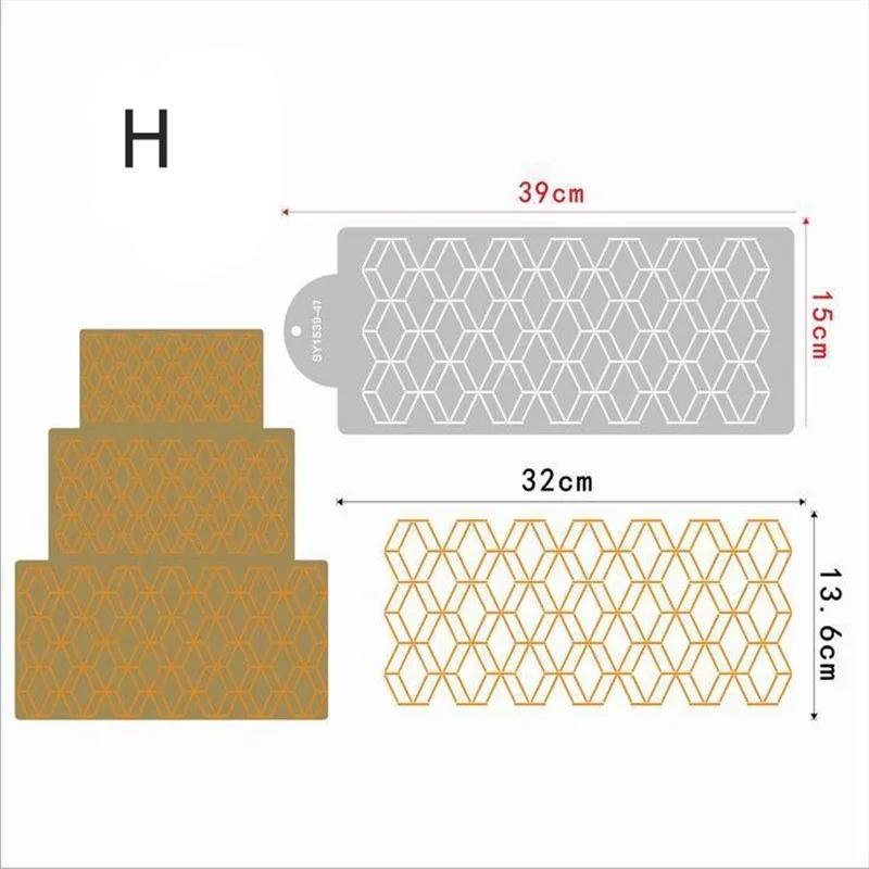 DIY Style Plastic Sugar Sieve Mold Fondant Printing Stencil Hollow Wedding Cake Stencil Edge Decoration Template Baking Tools