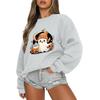 Women's Casual Fashion Round Neck Long Sleeve Halloween Printed Sweatshirt