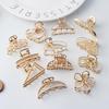 INS Minimalist Metal Claw Hairpin: Small & Medium Retro Hair Clip for European & American Styles, Korean Headwear