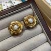 Plated Real Gold Retro Old Imitation Cotton Stud Earrings Ear Jewelry Medieval Jewelry Needle Necklace Rose
