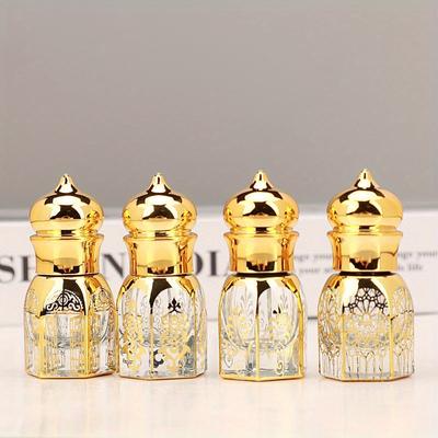 3ml/6ml Luxury Golden Essential Oil Roller Bottle Refillable Perfume Bottle Glass Roll-On Essential Oil Bottle Cosmetics Container