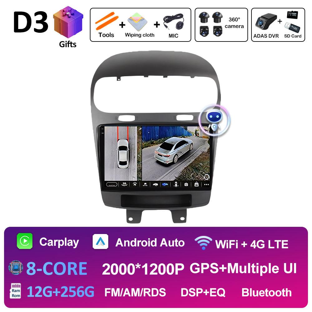Android Smart System BT For Dodge Journey Fiat Freemont Leap 2011 2012 2013 2014 - 2020 DSP Stereo Cooling Fan QLED IPS Screen
