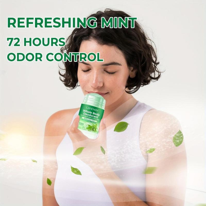 Whole Body Deodorant - Refreshing Mint Scent, Long-lasting Odor and Gentle Underarm Care - Nourishing The Skin and Staying Dry - 72 Hours of Fragrance