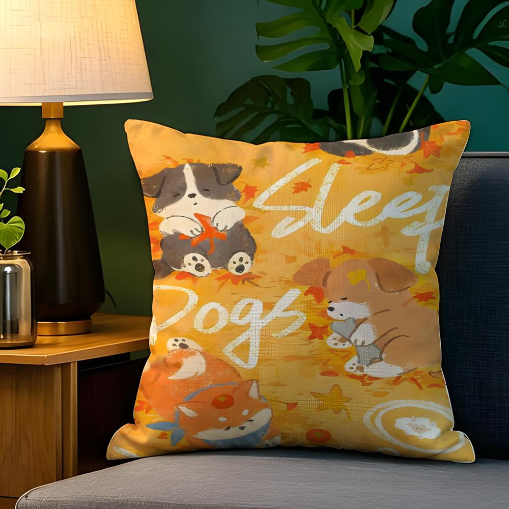 Cute Girl School Decorations  Pillow Case Natural Linen Pillow Case DoubleSided Decor Sofa Pillowcase Home Decor