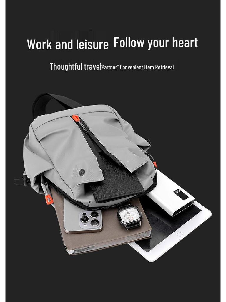Men's Trendy Large-Capacity Lightweight Korean Style Multifunctional Crossbody Chest Bag