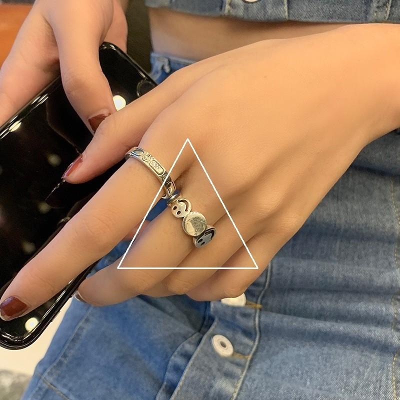 

Unique Floral Design 925 Silver Ring Vintage Heart Ring Adjustable Fashion Accessory For Modern Women J995