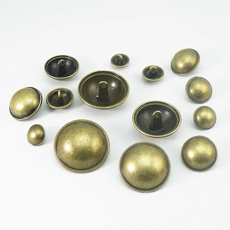 10pcs/lot 15-28mm Vintage Silver Bronze Thin-edged Bald Mushroom Metal Button Fashion Button Suit Coat Button