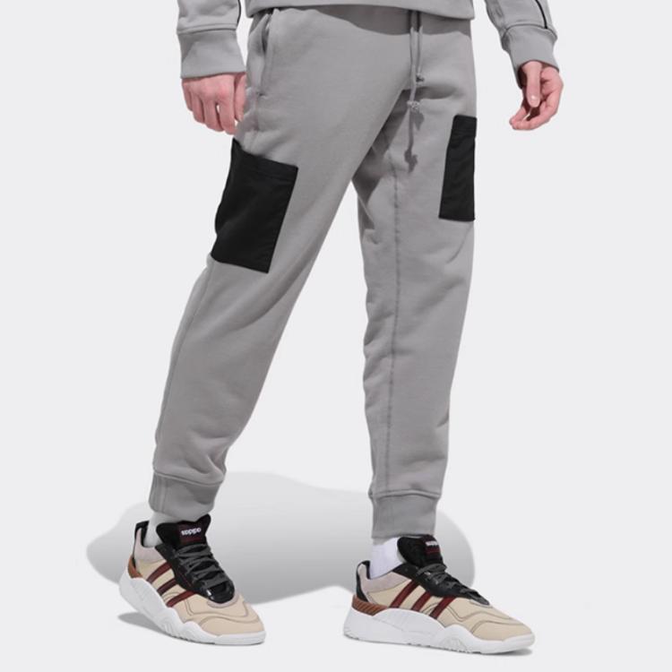 Adidas Originals Fssweatp Sports Lifestyle Series Color Block Design Comfortable Breathable Casual Knitted Sports Pants Men Pants Gray FM2239