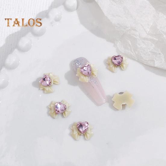 10Pcs Bow Nail Charms Dragon Heart Resin 3D Eco-friendly Nail Art Accessories for Beautiful And Charming Nails