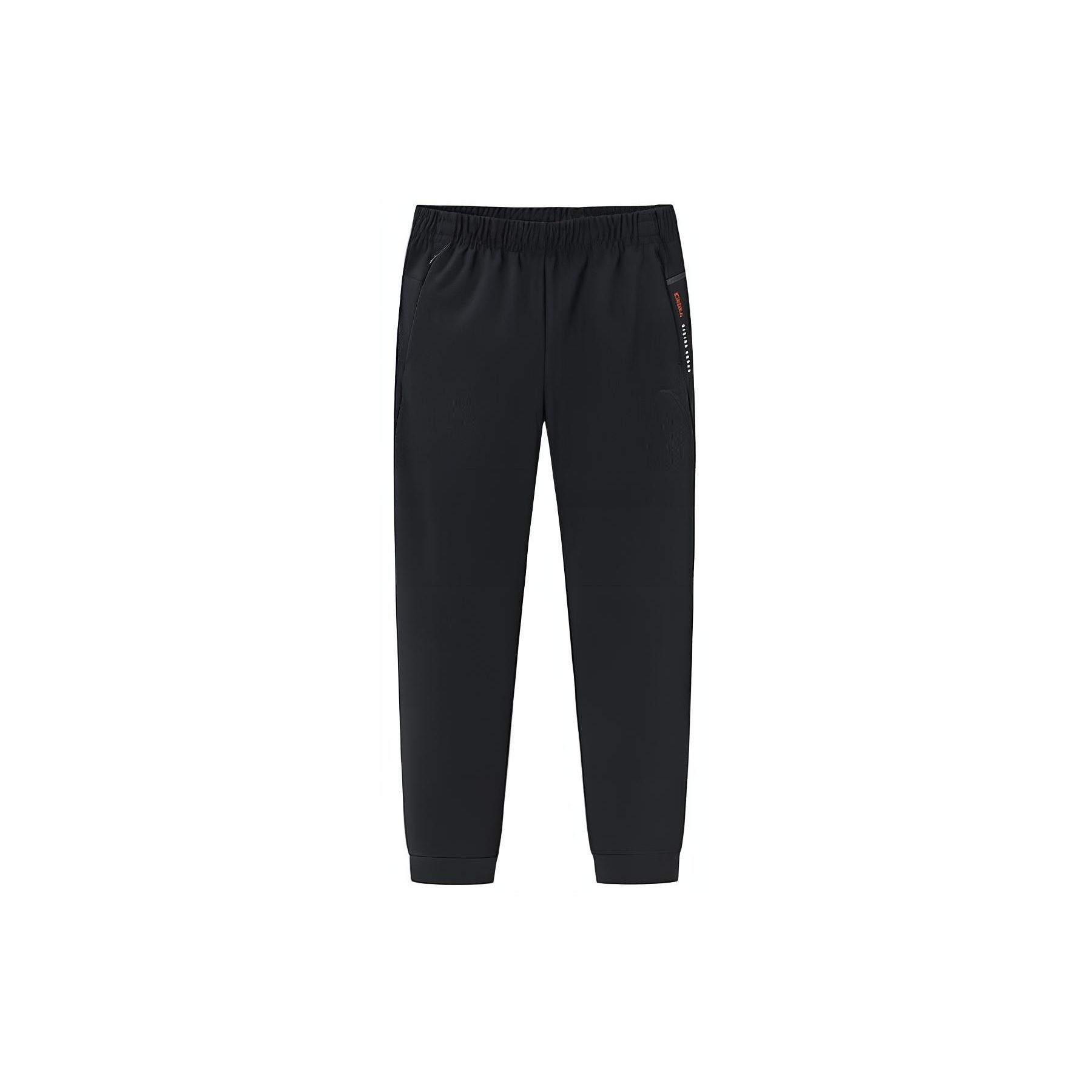 

Anta Однотонные зауженные трикотажные спортивные брюки женские, черные 162417327S-1 S