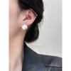 S925 Silver Needle European and American Niche Design Brushed Metal Ball High-End Earrings Ins Minimalist Style Simple Earrings for Women