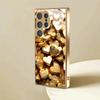 Golden Heart style High-end PhoneCase Electroplated Glass TPU PhoneCase for Samsung Galaxy S26 S25 S24 S23 S22 S21 FE,Ultra,Plus