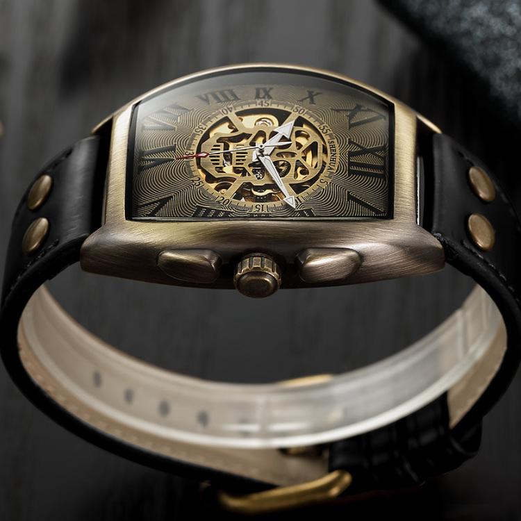 Shenghua Shenhua 9268 Cinturino per Orologio Meccanico da Uomo Fibbia a Rivetto Moda Orologio da Uomo in Bronzo