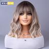 Synthetic Wig 2023 New Internet Celebrity Style with Fringe Gradually Light Gray Wigs European and American