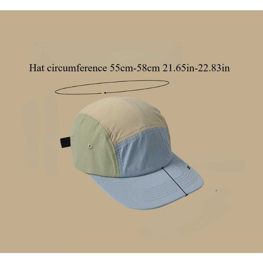 American Retro Color - Blocked Five - Panel Cap Quick - Drying Waterproof Soft - Top Brimmed Hat Trendy for Outdoor Sports Sun